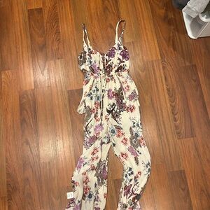 Patrons of peace floral jumpsuit with pockets
